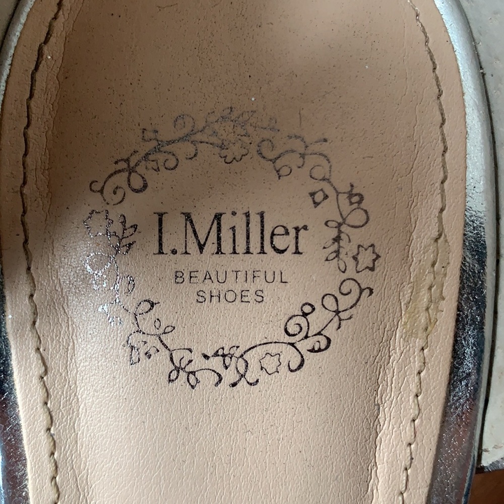 I. Miller Silver Glittery Ankle Strap Peep Toe Heels Prom Wedding Bridal 8.5 - Picture 16 of 16